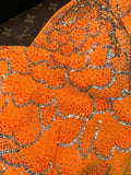 Sexy Orange Sweetheart Neck Mermaid Beaded Sequin Long Prom Dress HZ1022
