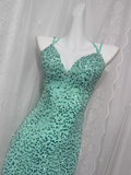 Sexy Sequined Strapless Mesh Mermaid Prom Dress HZ1022