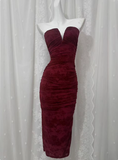 Sexy Tube Top Printed Waist And Hip-hugging Prom Dress HZ1022