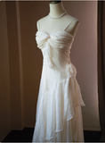 Elegant French Camellia Strap Irregular Prom Dress HZ1022