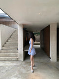 Elegant Lilac Round Neck Sleeveless High Elastic A-Line Mini Birthday Party Homecoming Dress HZ1022