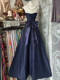Elegant Strapless Blue Bow Sleeveless A-Line Prom Dress HZ1022