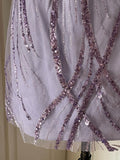 Elegant V-neck Purple Sequin Spaghetti Strap Mini Homecoming Dress HZ1022