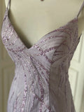 Elegant V-neck Purple Sequin Spaghetti Strap Mini Homecoming Dress HZ1022