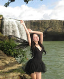 Sexy Black Spaghetti Strap V Neck Puff Mini 20th Birthday Homecoming Dress HZ1022