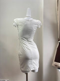 Elegant White Pearl Round Neck Lace Tight Hip 19th Birthday Homecoming Dress HZ1022