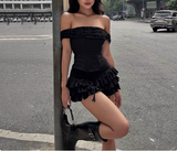 Sexy Pleated One Shoulder Tube Top Lace Cake Mini 17th Birthday Homecoming Dress HZ1022