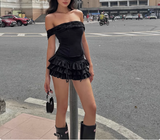 Sexy Pleated One Shoulder Tube Top Lace Cake Mini 17th Birthday Homecoming Dress HZ1022