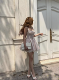 Sweet Strap Waist Elastic Floral Princess Sling 17th Birthday Homecoming Dress HZ1022