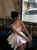 Cute Pearl Strap Square Neck Irregular Skirt 17th Birthday Homecoming Dress HZ1022