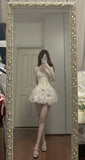 Cute Pink 3D Flower Corset With Bud Skirt 17th Birthday Homecoming Dress HZ1022