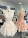 Sweet Strapless Lace A-Line Mini 17th Birthday Homecoming Dress HZ1022