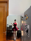 Sexy Red Sleeveless Waisted Flower Bud Skirt 17th Birthday Homecoming Dress HZ1022