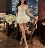 Sweet Princess Strapless Puffy 17th Birthday Homecoming Dress HZ1022
