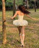Cute Princess Sling Slim Fishbone Puffy Skirt 17th Birthday Homecoming Dress HZ1022