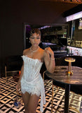 Sexy Lace Corset Fishbone Tight Hip 17th Birthday Homecoming Dress HZ1022
