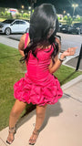 Cute Square Neck Straps Satin Bud Skirt Birthday Dress Homecoming Dress HZ1022