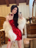 Shiny Sequined Tube Top Bodycon Birthday Short Skirt Homecoming Dress HZ1022