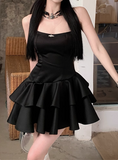 Elegant Black Satin Tube Top Irregular Birthday Tutu Homecoming Dress HZ1022