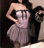 Cute Purple Satin Tulle 17th Birthday Homecoming Dress HZ1022
