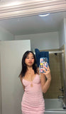 Sexy Pink Strapless Lace Open Back Mini Homecoming Dress HZ1022