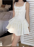 Beautiful White Rose Jacquard Strapless Square Neck A-Line Homecoming Dress HZ1022