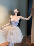Princess Strap Pink Tulle A-line 17th Birthday Homecoming Dress HZ1022