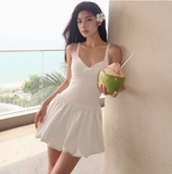 Cute Bow Lace V-neck Sling Flower Bud Skirt 17th Birthday Homecoming Dress HZ1022