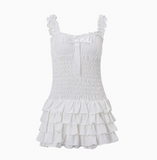 Cute Ruffled Bow Strappy Mini 17th Birthday Homecoming Dress HZ1022