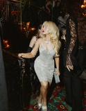 Shiny And Beautiful White Sling Sequined V-neck Slim Fit Hip 17th Birthday Homecoming Dress HZ1022