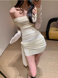 Elegant One-shoulder Tube Top Slim Fit Hip Homecoming Dress HZ1022