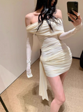 Elegant One-shoulder Tube Top Slim Fit Hip Homecoming Dress HZ1022