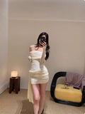 Elegant One-shoulder Tube Top Slim Fit Hip Homecoming Dress HZ1022