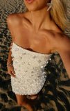 Beautiful White Tube Top Sequined Slim Fit Hip 17th Birthday Homecoming Dress HZ1022
