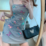 Sweet Suspenders Light Blue Bow Sequined Birthday Skirt Homecoming Dress HZ1022