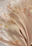 Vintage Pink Strapless Satin Beaded Mermaid Prom Dress HZ1022
