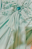 Elegant Lake Green One Shoulder Chiffon Off Shoulder Long Prom Dress HZ1022