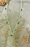 Fresh Green Halter Neck Beaded Layered Chiffon Prom Dress HZ1022