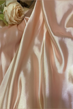 Sweet Pink 3D Rose V-Neck Satin Long Prom Dress HZ1022