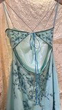 Elegant Gradient Blue Oil Painting Beaded Long Prom Dress HZ1022