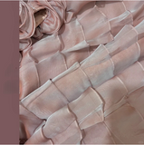 Tender Pink One Shoulder 3D Flower Chiffon Layered Mermaid Prom Dress HZ1022