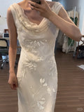 Elegant White Swing Neck Sequin Chiffon Long Prom Dress HZ1022