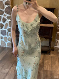 Elegant Blue Rose Strapless Multi-Layer Bias-Cut Skirt Chiffon Prom Dress HZ1022