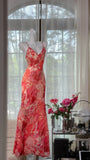 Beautiful Printed V-neck Strapless Chiffon Mermaid Prom Dress HZ1022