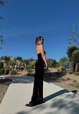Black Prom Dresses Sexy Slit Prom Dress Birthday Outfits HZ1022