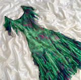 Stunning Green Double-layered Flying Sleeves And Swaying Neck Chiffon Prom Dress HZ1022