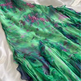 Stunning Green Double-layered Flying Sleeves And Swaying Neck Chiffon Prom Dress HZ1022