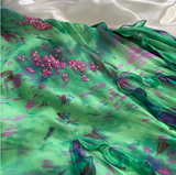 Stunning Green Double-layered Flying Sleeves And Swaying Neck Chiffon Prom Dress HZ1022
