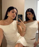 Designer Off-the-shoulder Pleated Mini White 17th Birthday Homecoming Dress HZ1022