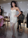Sexy White Strapless Herringbone Tulle Homecoming Dress HZ1022